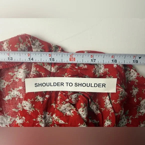 Natural Life Boho Red Ditsy Flower Sophia Wrap Maxi Dress Hippie Medium Prairie - Picture 11 of 13